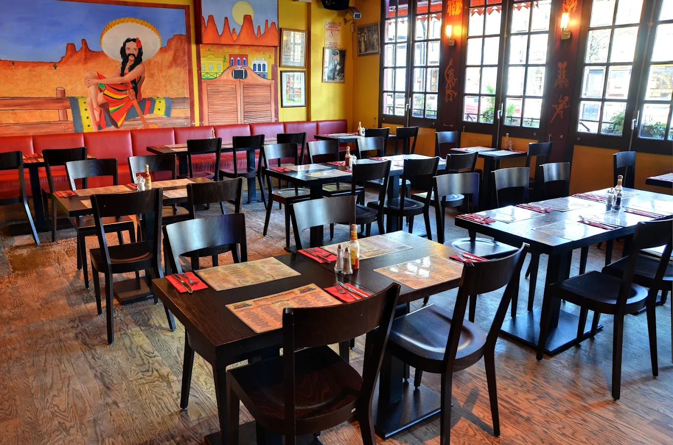 Colourful dining room inside Fiesta Mexicana in Orpington